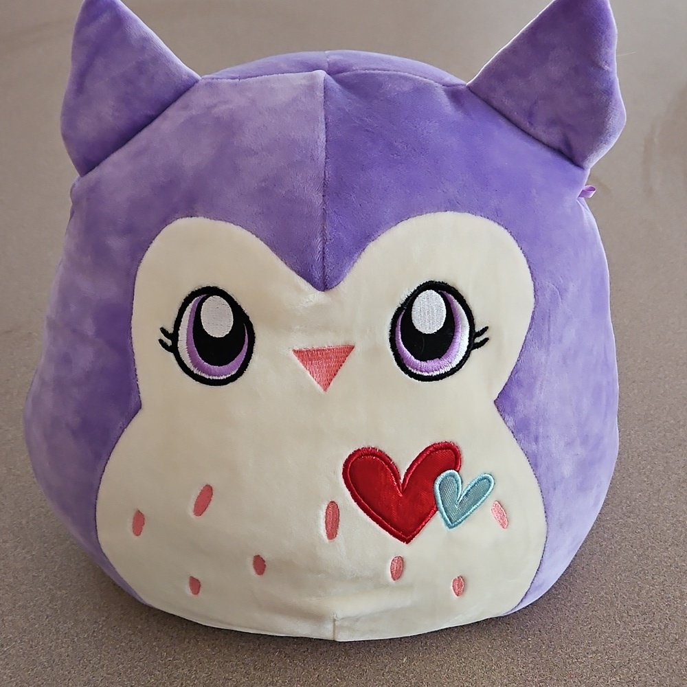Squishmallow 12” Lavender Owl Harriet Plush Collectible Hearts